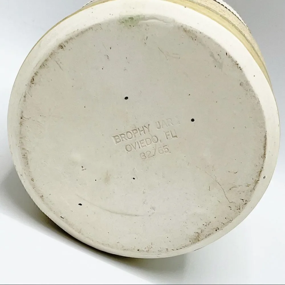 Brophy Jars Creative Financing vintage ceramic jar cork top